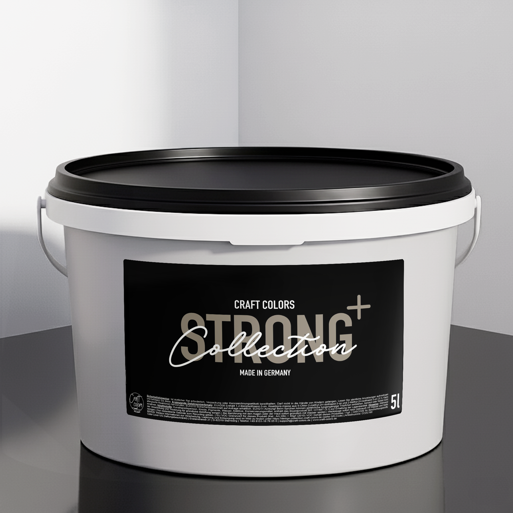 Peinture murale mate (5L) Gris clair / Gris soie n° 715, classe d'abrasion humide 1, Collection Strong+