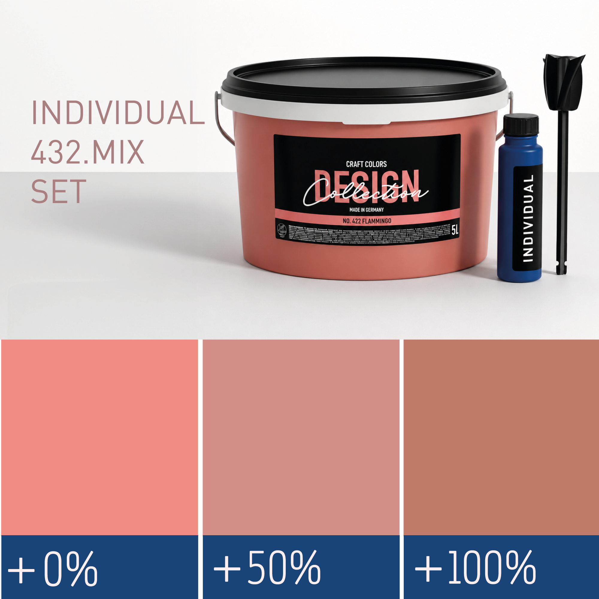 Peinture murale "Puder foncé" N° 432.mix Individual (5,25 L) mat noble