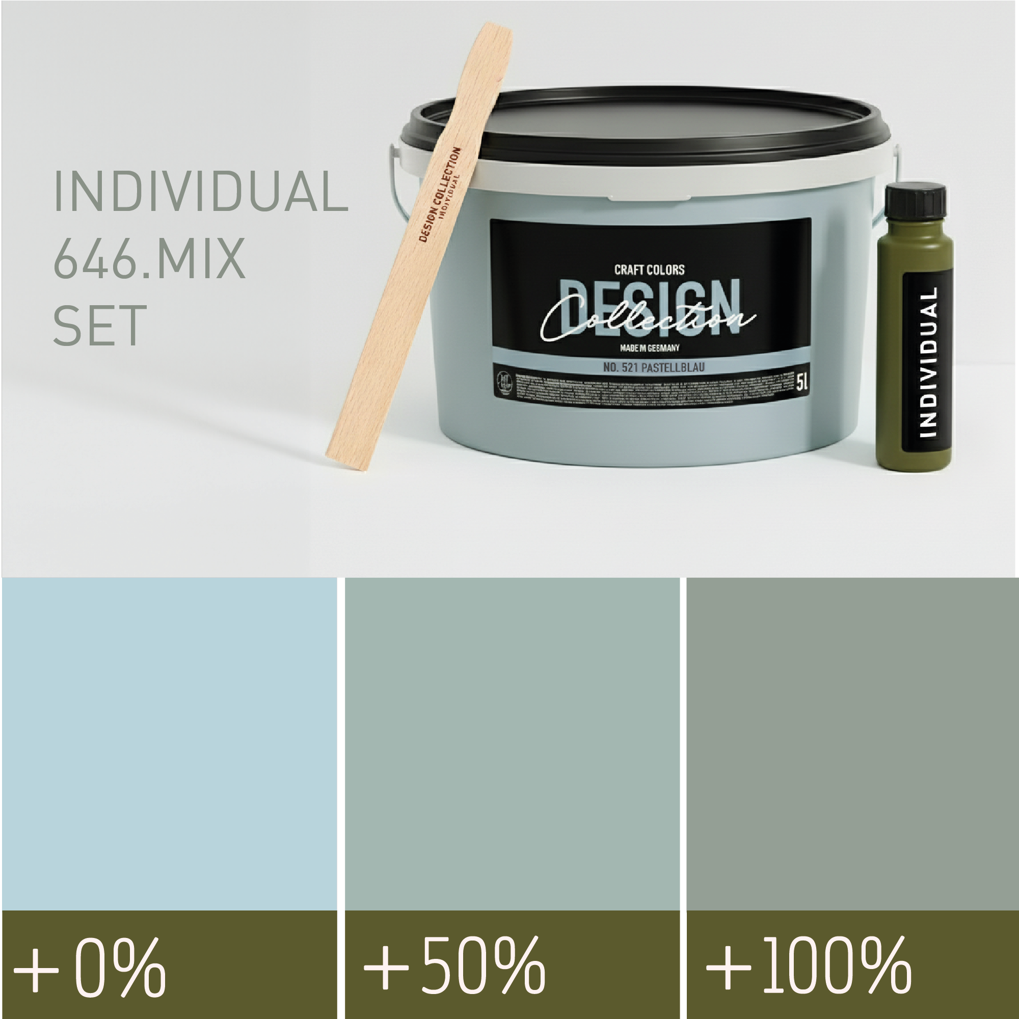 Peinture murale vert sauge atténué / vert gris n° 646.mix DC Individual