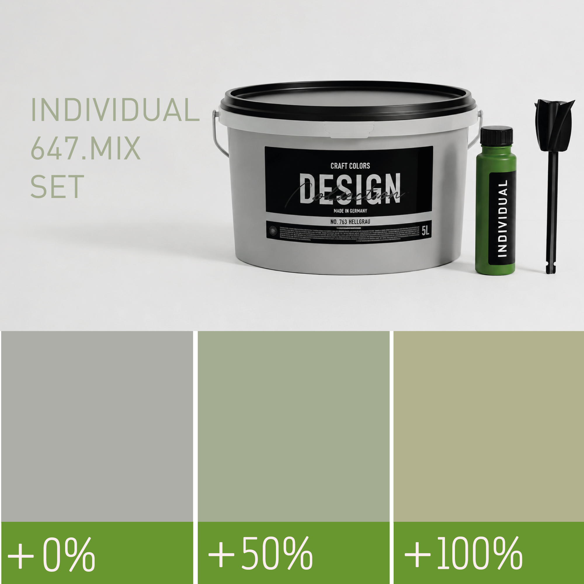 Peinture murale Vert Pâle N° 647.mix Individuel (5,25 L) mat précieux