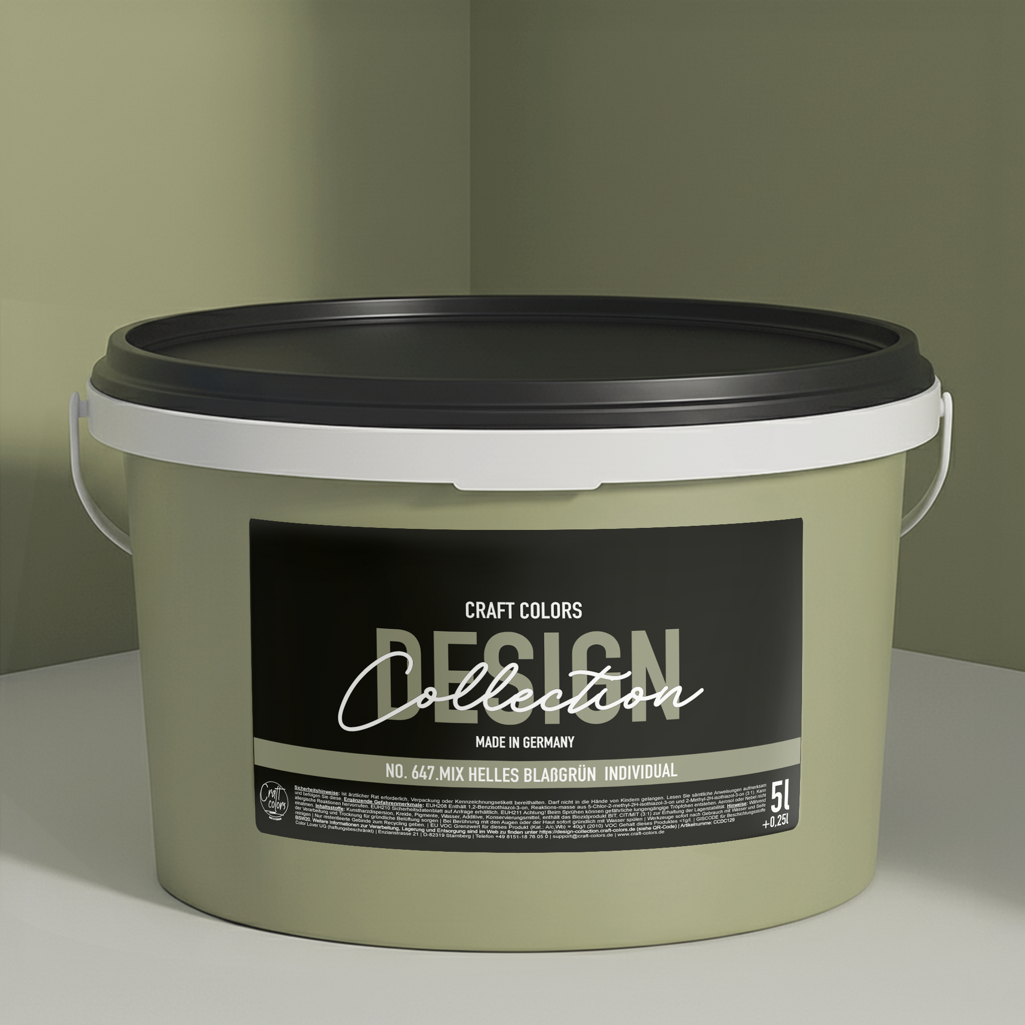 Peinture murale Vert clair pâle n° VP763-828 Collection Design