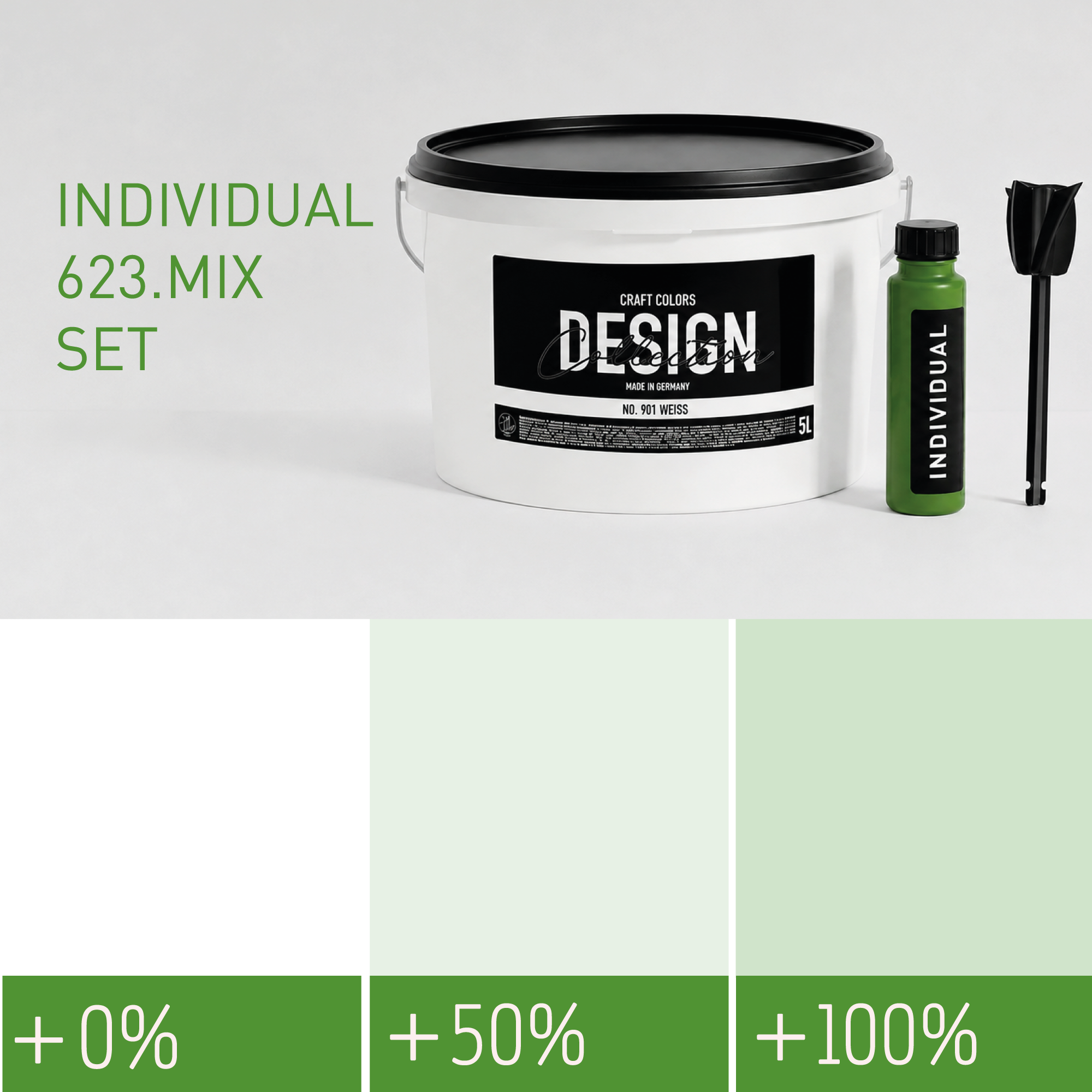 Peinture murale Vert menthe clair n° 623.mix Individuel (5,25 L) mat velouté