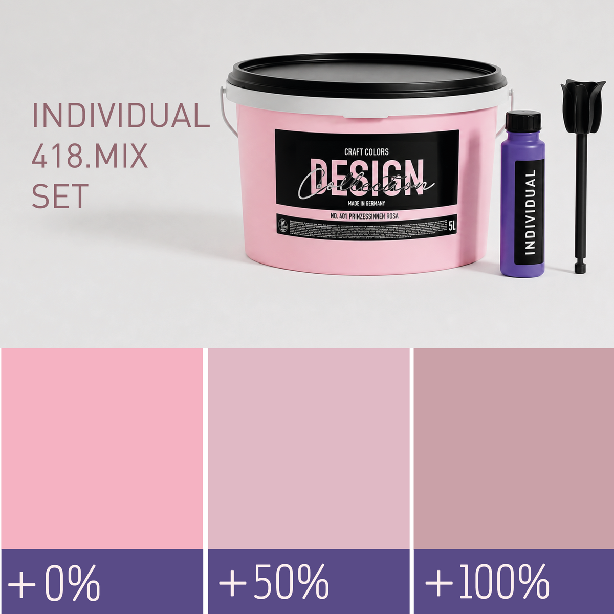 Peinture murale Mauve Vieux rose-Violet n°418.mix Individuel (5,25 L) mat profond