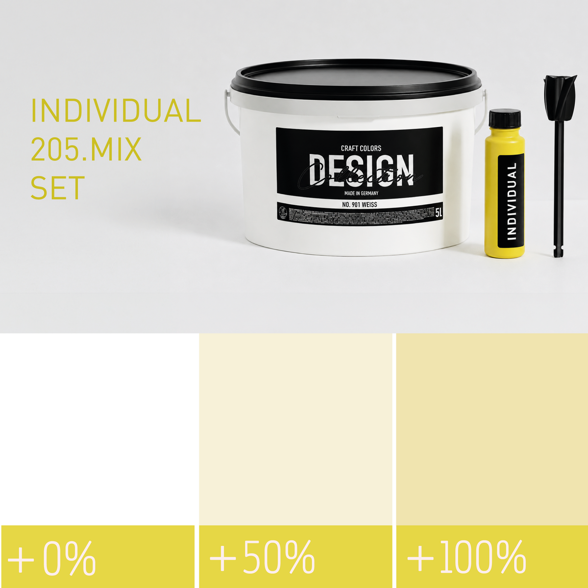 Peinture murale Pastel Beurre Citron-Jaune N° 205.mix sur mesure (5,25 L) mat velouté