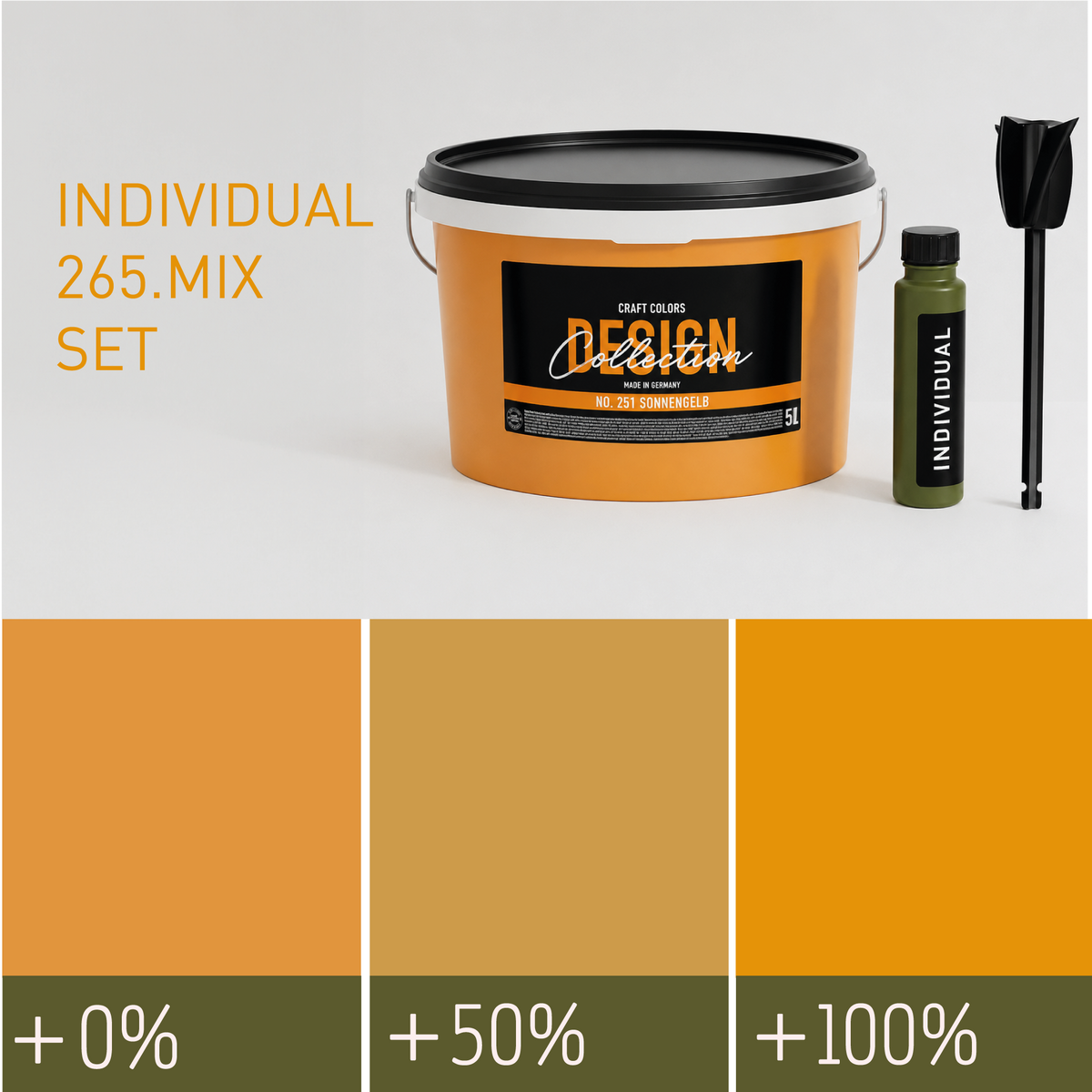 Peinture murale jaune moutarde N° 265.mix Individual (5,25 L) mat élégant
