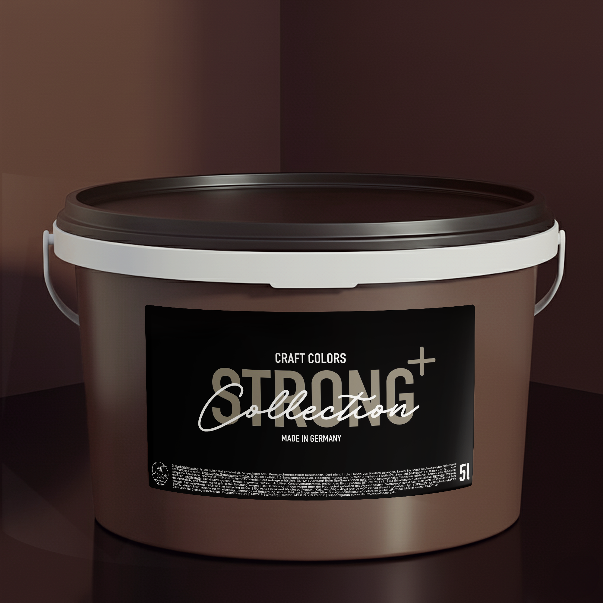Peinture murale brun café n° 872 – Classe d'abrasion humide Strong+ 1 (5 L)