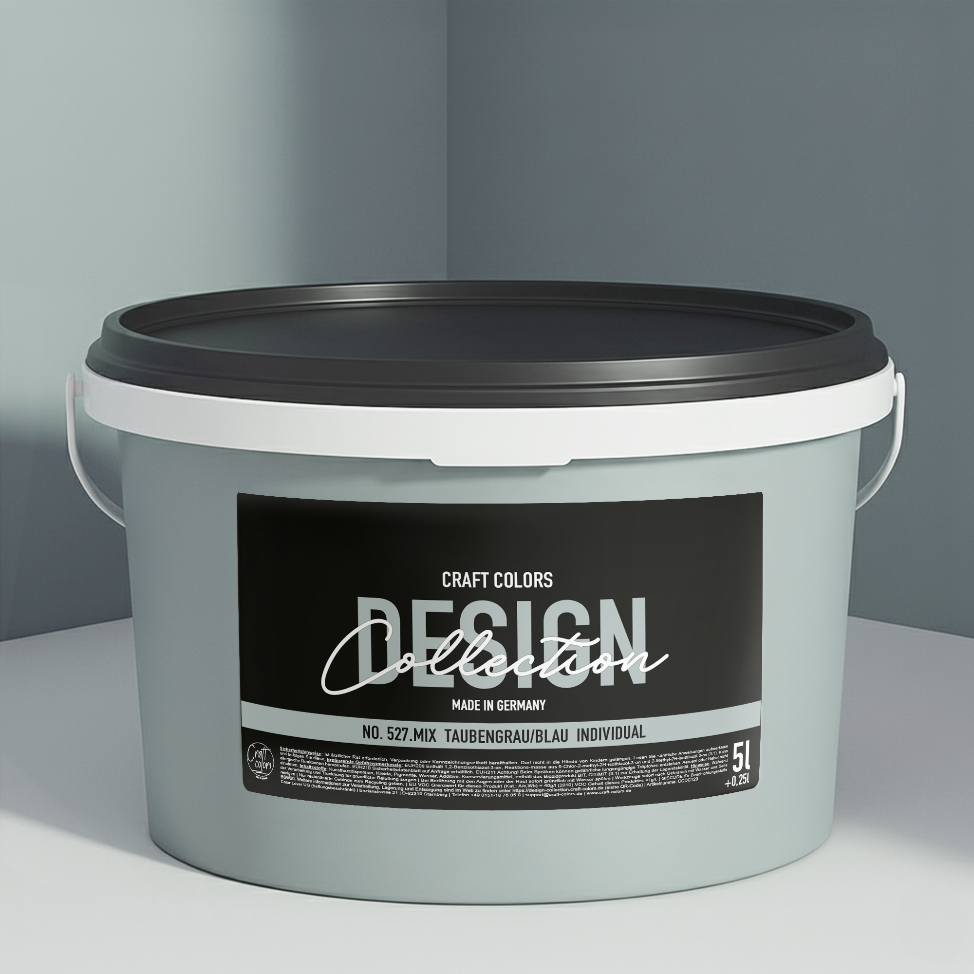 Peinture murale gris tourterelle gris-bleu n° 527.mix DC Individual