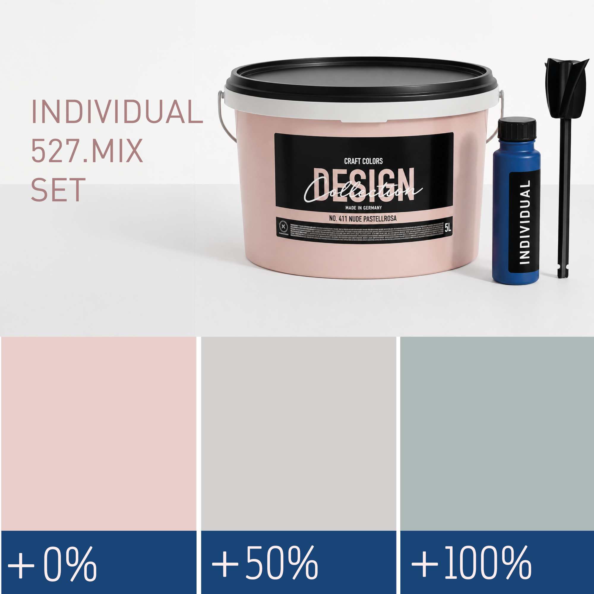 Peinture murale Gris Tourterelle Bleu Gris N° 527.mix Individual (5,25 L) mat velouté