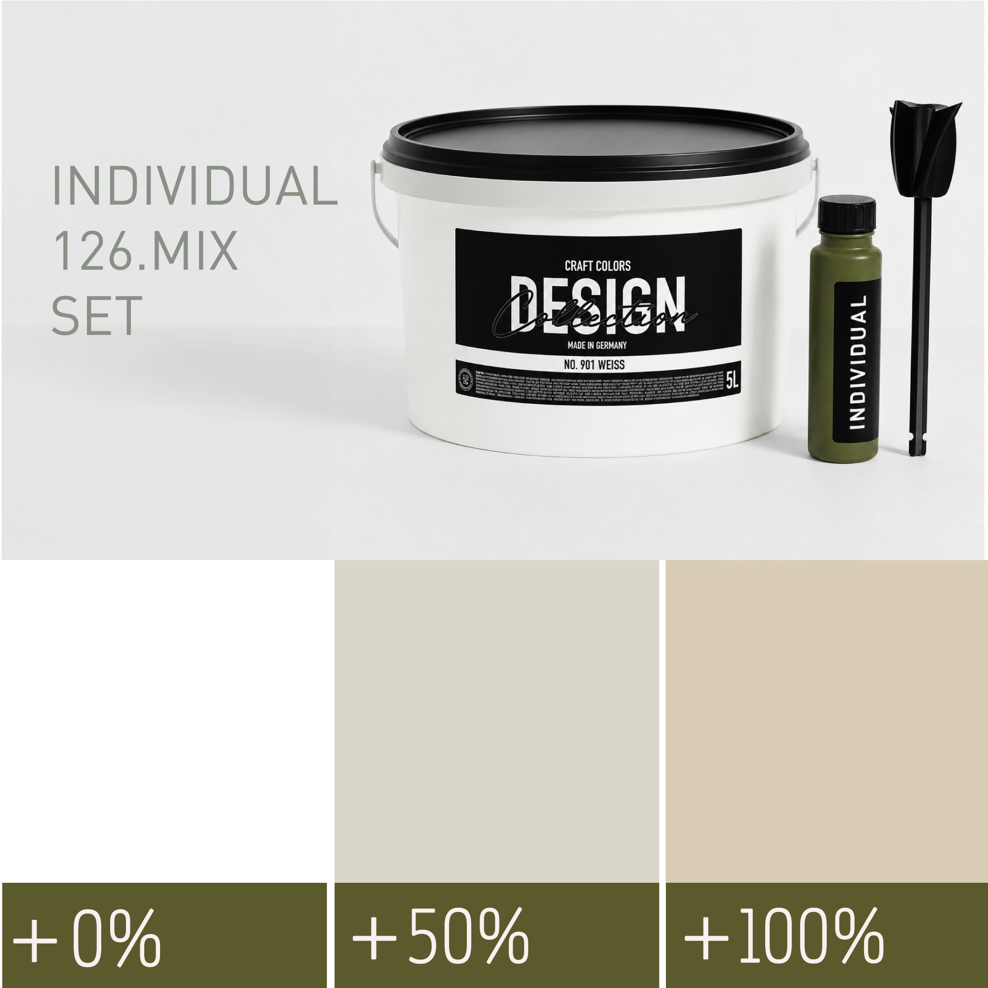 Peinture murale doux Vanillegrün n° 126.mix Individual (5,25 L) mat précieux